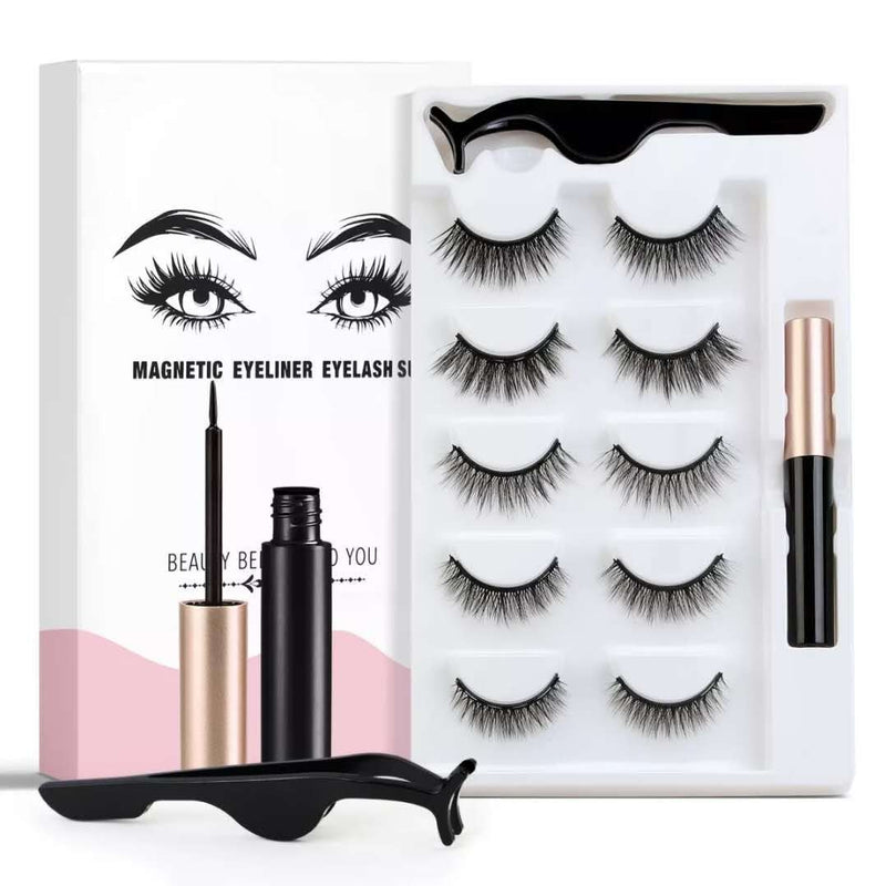 Liquid Eyeliner Magnetic False Eyelashes Set