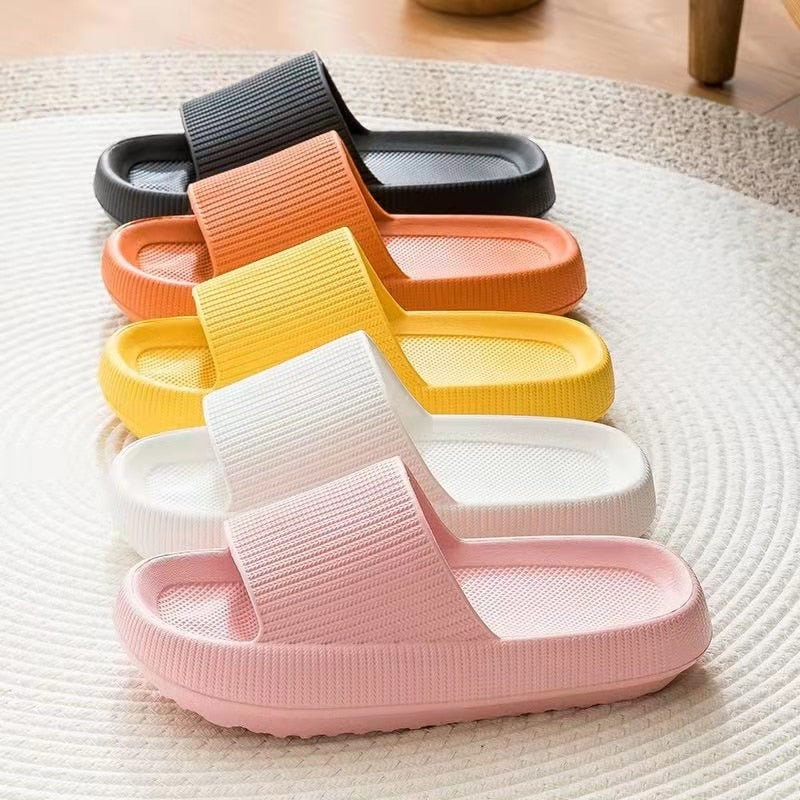 EVA Slides Women Bathroom Shoes Summer Thick Platform Sandals Home Indoor Anti-slip Men Ladies Slippers Outdoor Beach Flip Flops