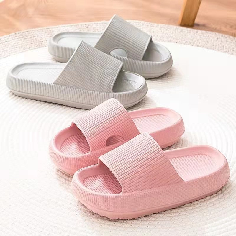 EVA Slides Women Bathroom Shoes Summer Thick Platform Sandals Home Indoor Anti-slip Men Ladies Slippers Outdoor Beach Flip Flops