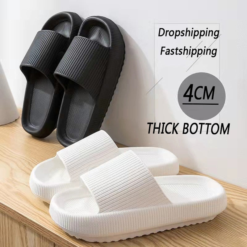 EVA Slides Women Bathroom Shoes Summer Thick Platform Sandals Home Indoor Anti-slip Men Ladies Slippers Outdoor Beach Flip Flops